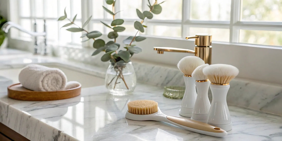 A professional grade facial cleansing brush for an effective at-home facial.