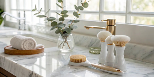 A professional grade facial cleansing brush for an effective at-home facial.