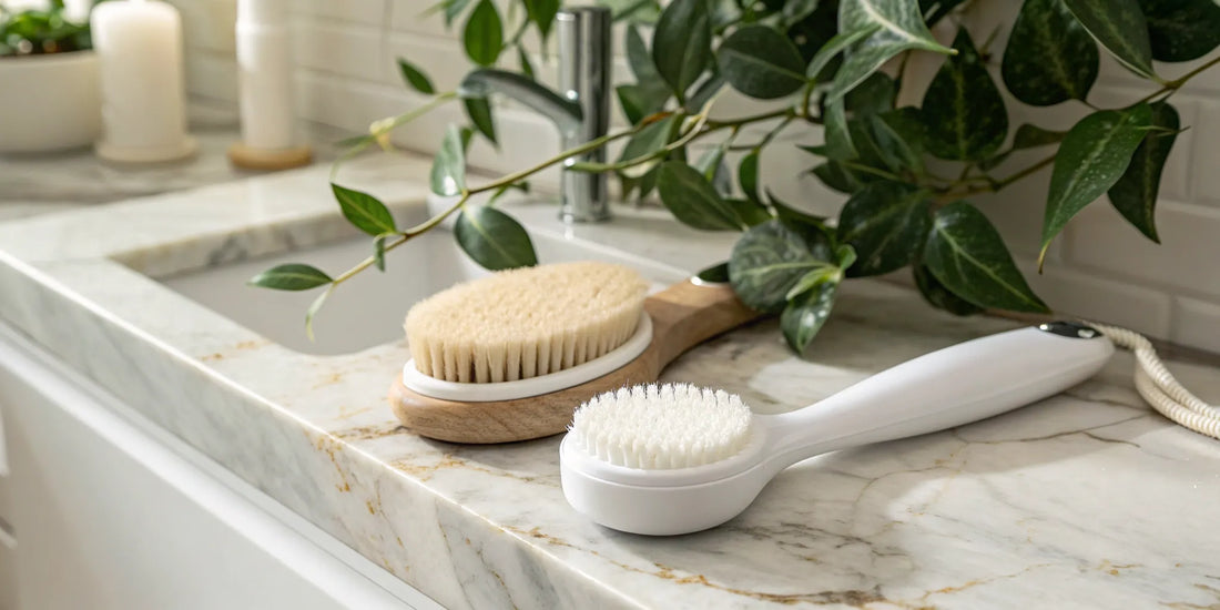 Facial cleansing brush vs manual cleansing brush for a deep facial clean.