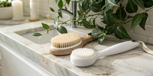 Facial cleansing brush vs manual cleansing brush for a deep facial clean.